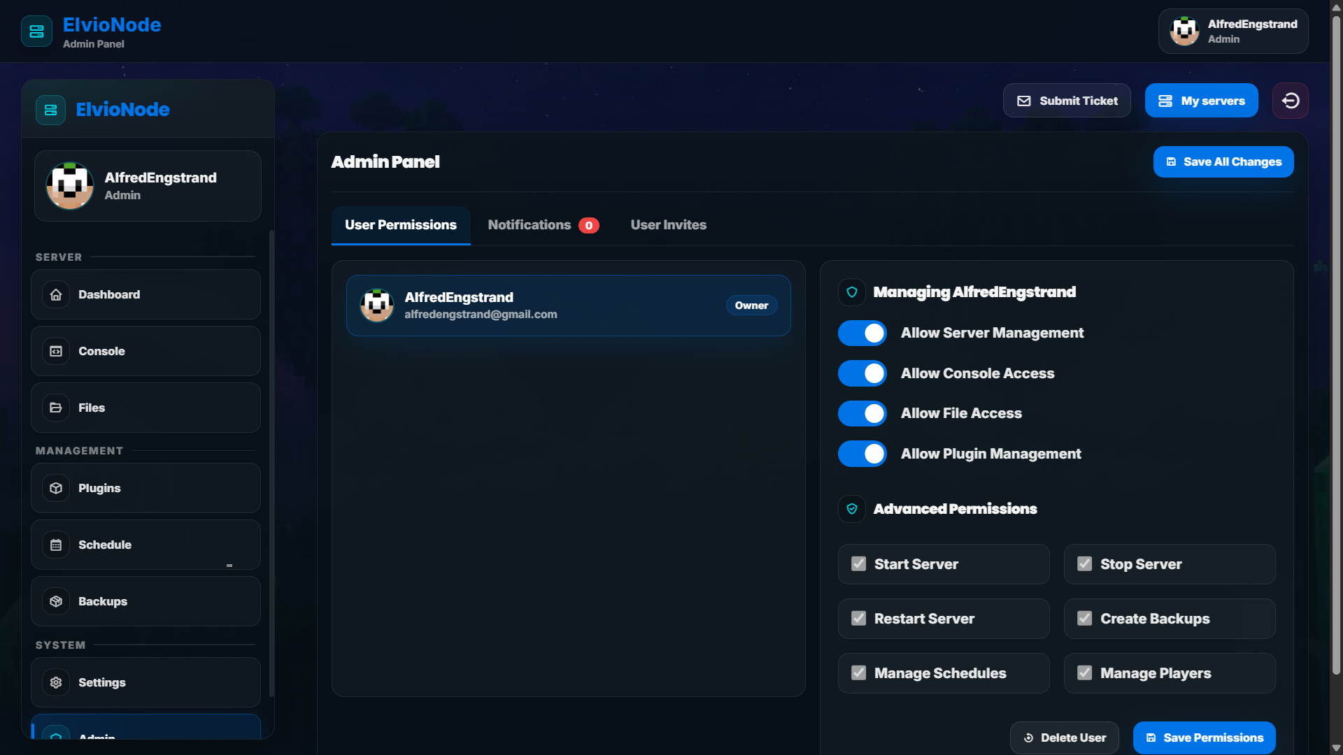 ElvioNode Panel | Admin
