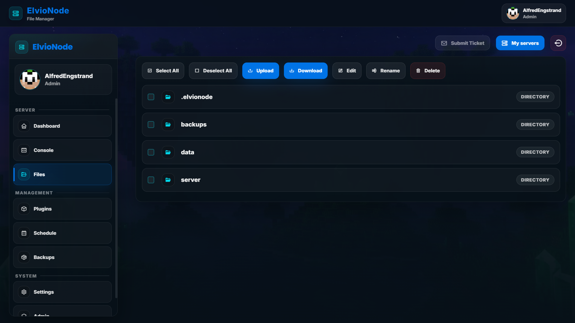 ElvioNode Panel | File Manager